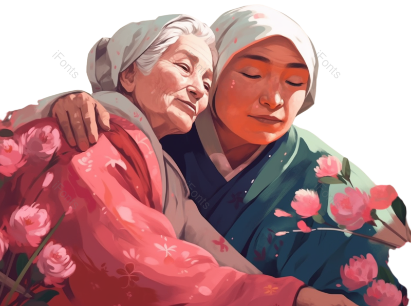 节日图片,母亲节元素,妈妈PNG,老人免抠素材